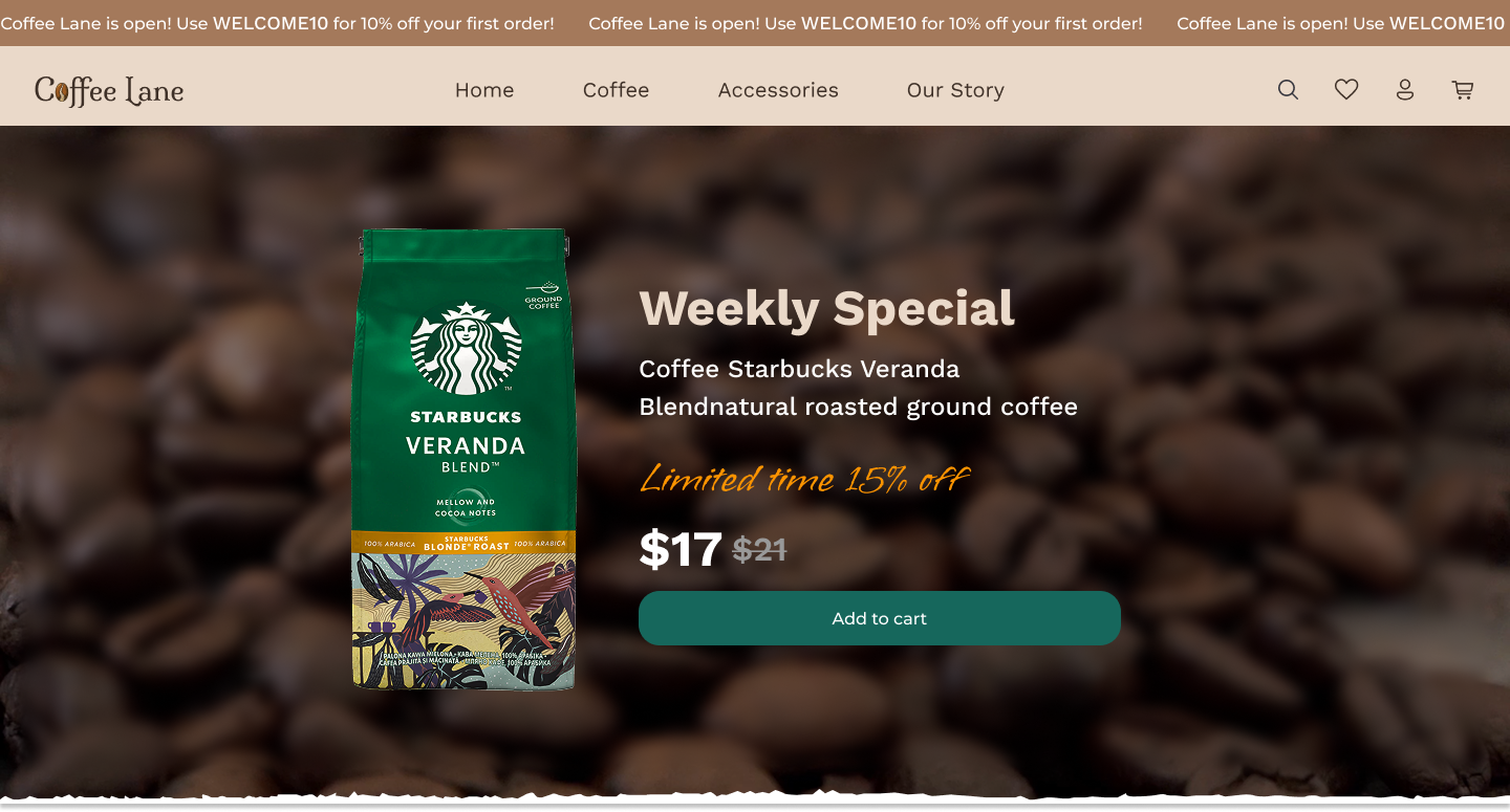Landing Page Coffee